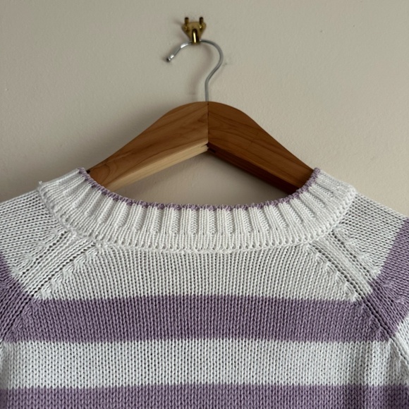 St. Michael Vintage 80's Lilac Stripe Sweater - Picture 3 of 6